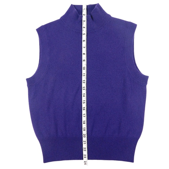 Jardin Des Orangers Cashmere Sleeveless Turtleneck Sweater Vest Purple Size M - Picture 5 of 11